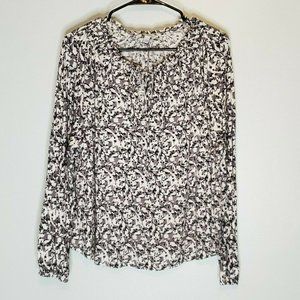 Lucky Brand Womens Top Size XL Black Floral Boho L